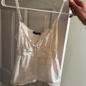 Brandy Melville Tiffany White Button-Front Top
